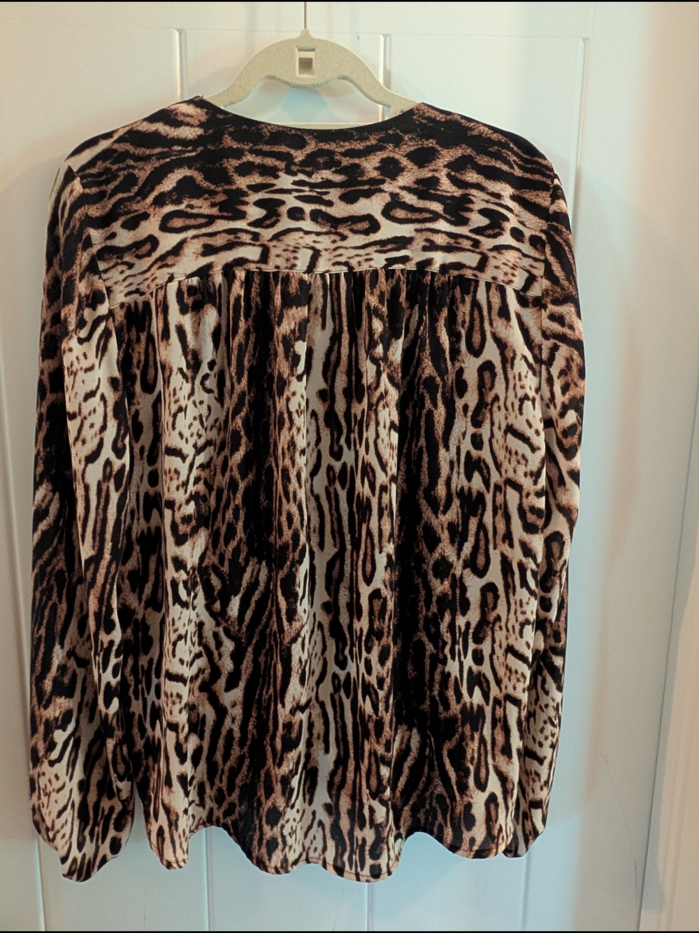 INC International Concepts Brown and Black Leopard Wrap Top - Picture 4 of 4